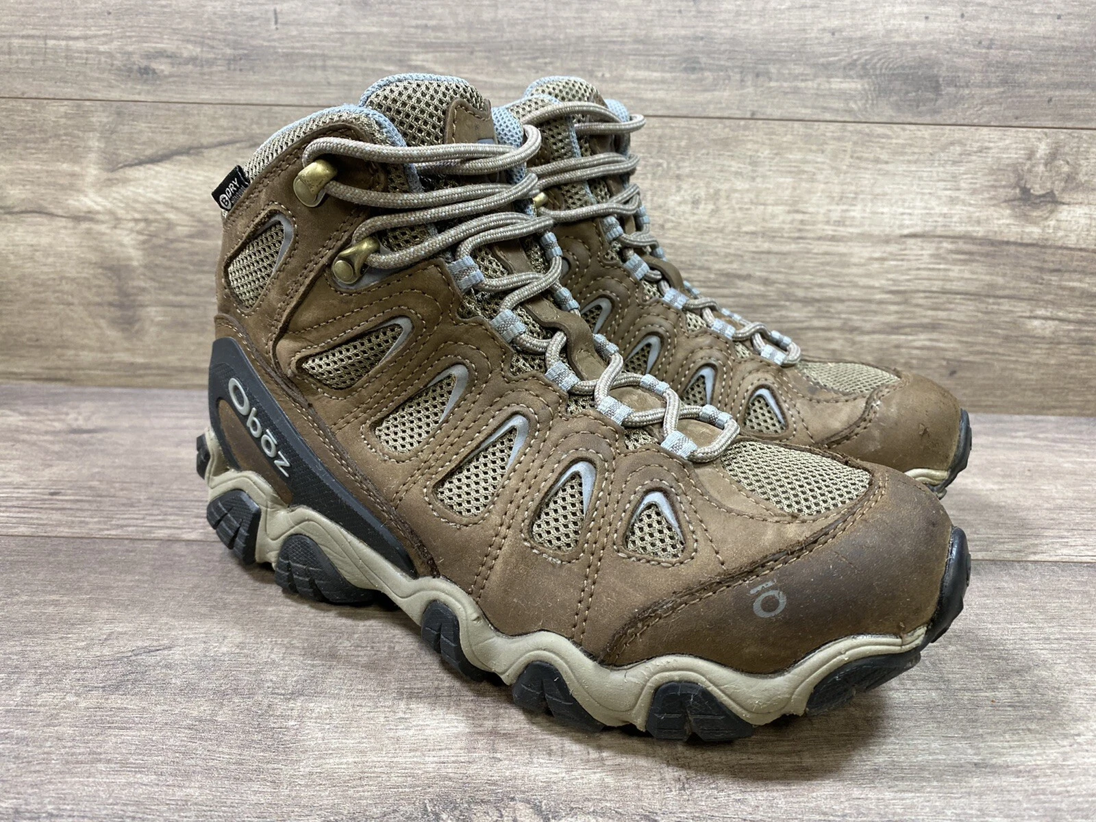Oboz BDry Waterproof Brown Leather Hiking Boots Camping Shoes Womens Size 7.5