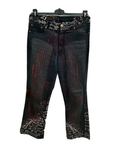 Roberto Cavalli jeans zampa bootcut donna woman tg M nero black multicolore  | eBay