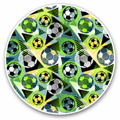 Football Sticker Pattern 2 x Vinyl Stickers 15cm - Football Funky Pattern Kids Boys Cool Gift ...