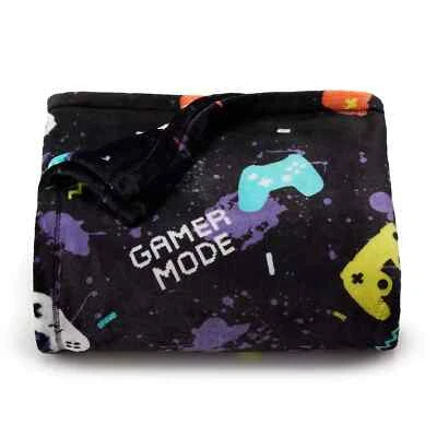NEW PLUSH SOFT THROW BLANKET VIDEO GAMES GAMER MODE THE BIG ONE 5X6 FT