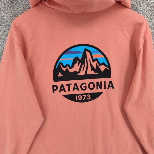 Patagonia Hoodie Mens Large Full Zip Peach Fitz Roy Scope Outdoor Hiking - Picture 12 of 18