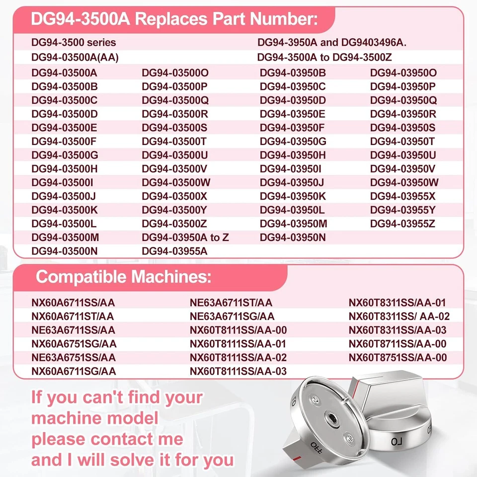 New DG94-03500A/Z DG94-03500U Gas Stove Knob Fit Samsung Oven Stove Knob 5PCS - Image 4 of 4