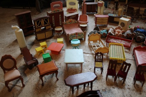 jouet maison poupée caroline's home +89 mobiliers sylvanian littles JEAN german - Photo 14/24
