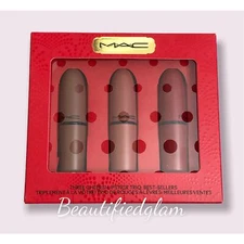 MAC 3 Piece Lipstick Set, Three Cheers! LIPSTICK TRIO, $63 Value Bestsellers, BN