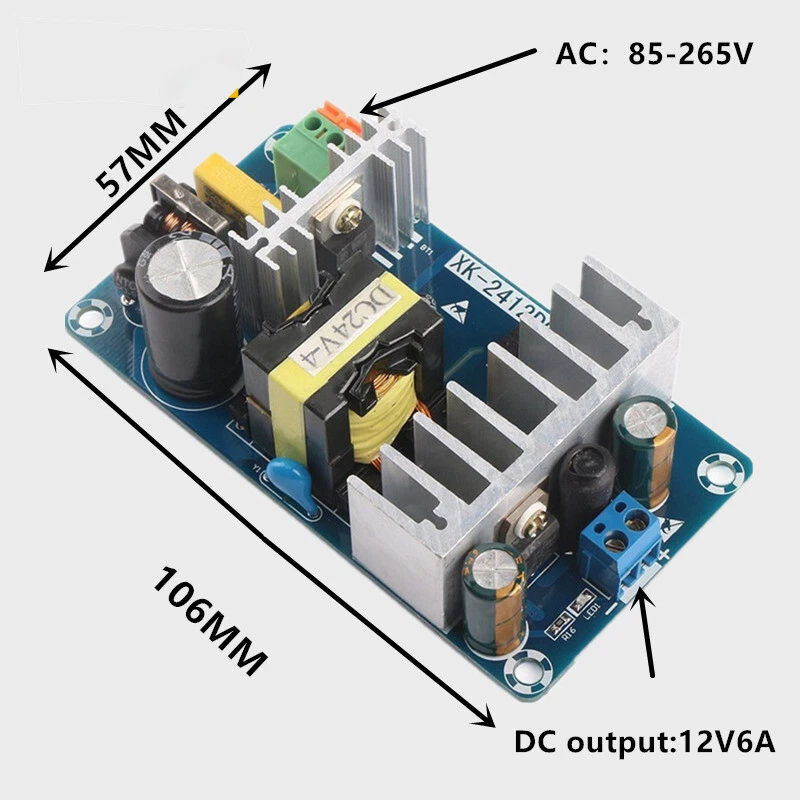 AC-DC Inverter 100-265V to 24V 5A Switching Power Supply Adapter SMPS Module - Image 2 of 4