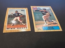 Mike Scott 1987 Topps #330 Base and Mini 2 Card Lot NM-MINT Houston Astros