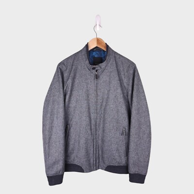 TED BAKER Men's Grey Mouline Harrington Bomber Jacket UK