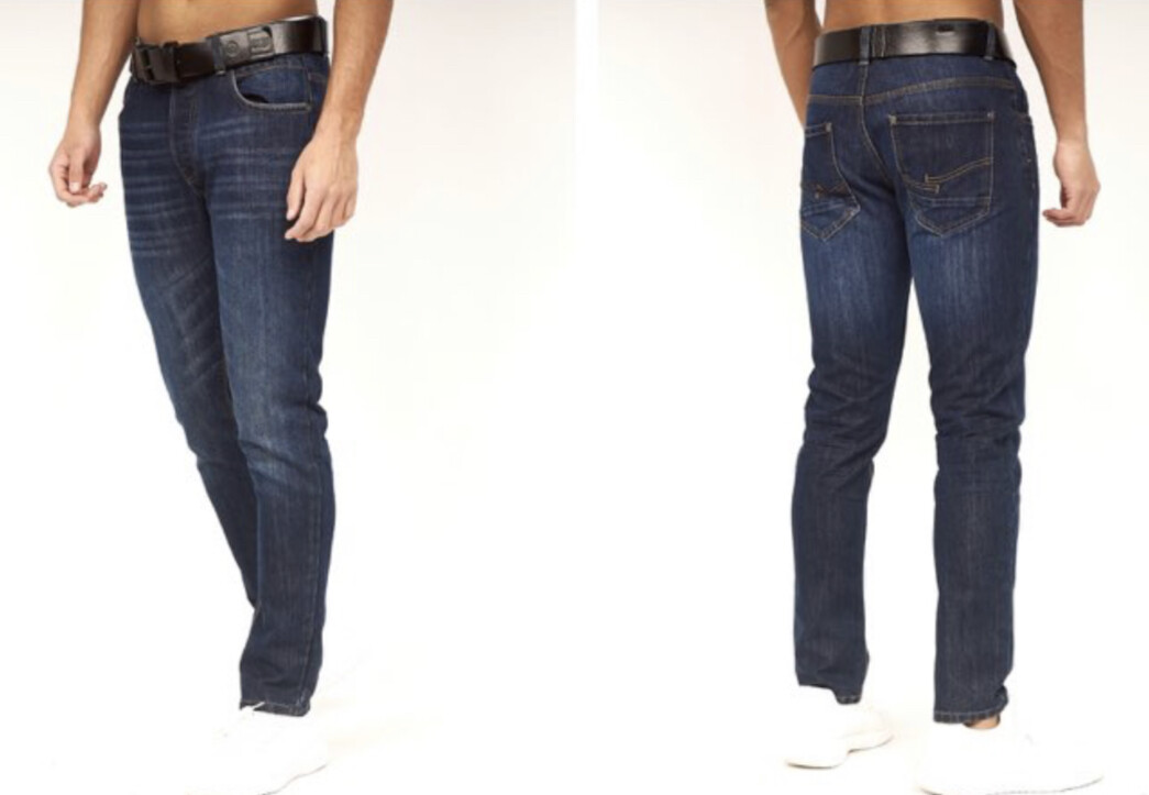 Mens Crosshatch Jeans Denim Slim Fit WAYNE Sizes 28"48" Straight Leg NEW eBay