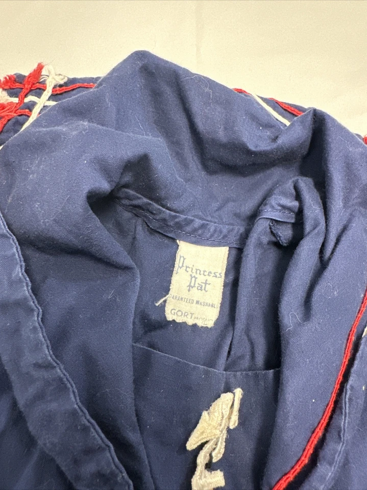 Vestido De Colección Para Mujer Azul Marino y Blanco Talla S Años 40 Años 50 Princesa Pat Foto 3 de 4