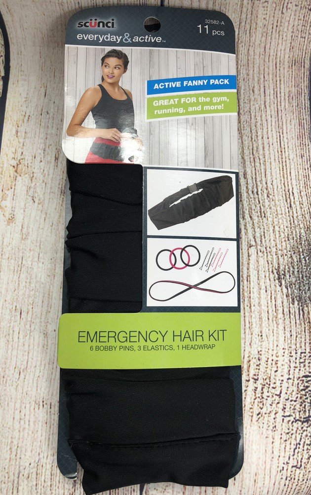 Scunci Everyday & Active Fanny Pack (Emergency Hair Kit) Gym Workout Accessories