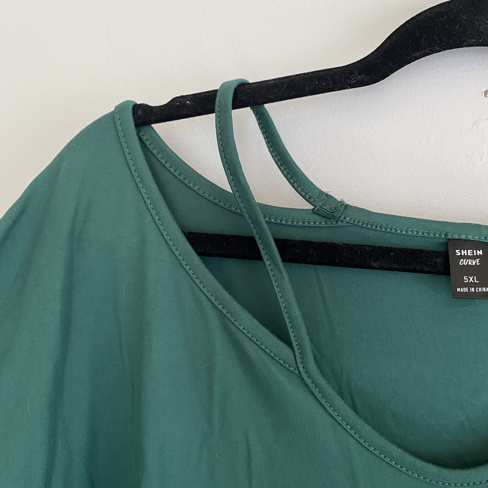 Shein Green Plus Drop Shoulder Solid T-Shirt - image 4