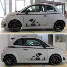 Adesivi Stickers Fasce superiori + Scorpione per Fiat 500 Abarth Auto tuning