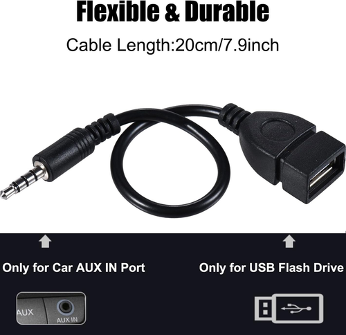 3.5Mm (1/8 Inch) AUX Audio Plug Male to USB 2.0 Female OTG Adapter Converter Ca - Picture 6 of 7