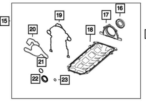 Genuine Engine Lower Gasket Package Jeep Grand Cherokee WK 6.4L 11-22 68223203 - Picture 6 of 7