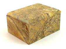 Joyero de piedra preciosa de jaspe con imagen de búho natural tallada a mano 1205P BUTW