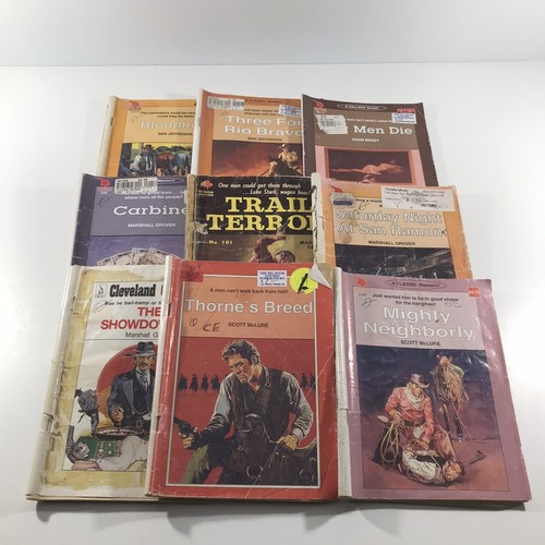 9 x Cleveland Western Classic Cowboy Fiction Paperback Bundle Lot Mixed Authors