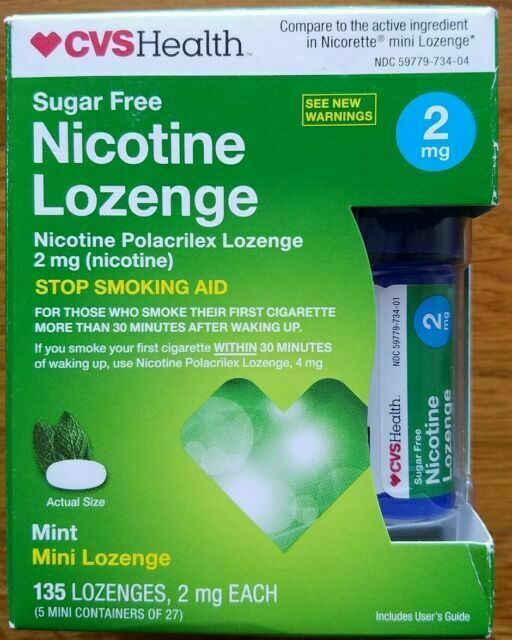 CVS Nicotine Mini Lozenge 2mg, Mint Flavor (491756) for sale online