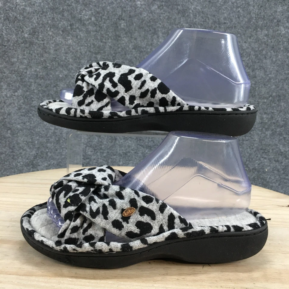 Zapatillas Kooba para mujer 6,5 informales cómodas deslizables tela negra punta abierta Foto 2 de 4