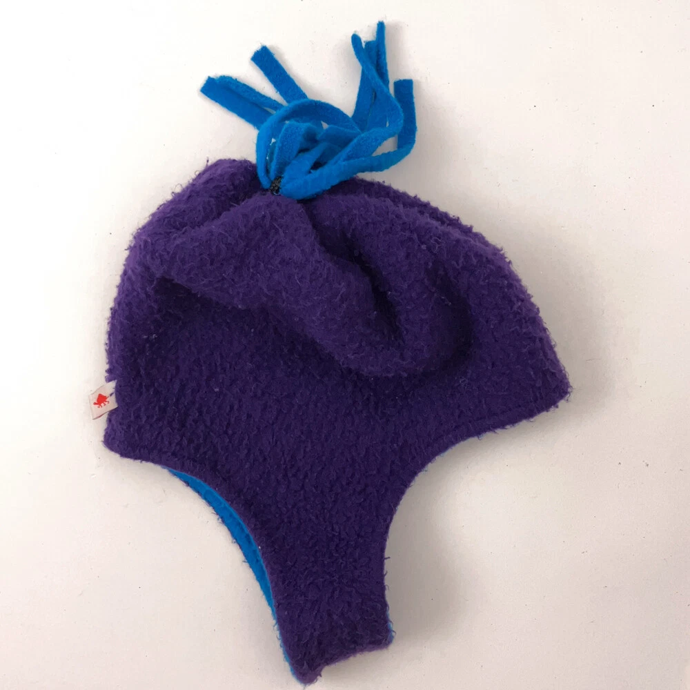 Retro Turtle Fur Toddler Purple Teal Fleece Winter Trapper Ear Flap Hat