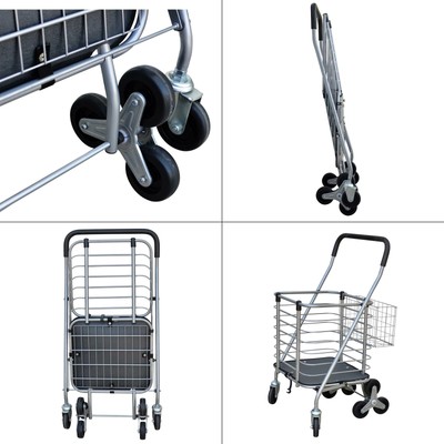 easy wheels collapsible steel shopping cart