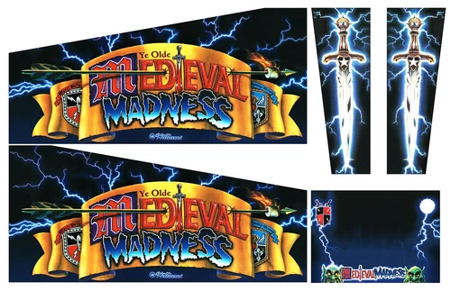 Pinball Medieval Madness - Cabinet Decals Set