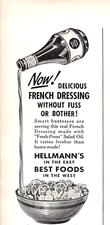 Hellman's French Dressing No Fuss Or Bother Fresh-Press 1939 Vtg Mag Print Ad
