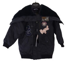 DOLCE & GABBANA Kids Dark Blue DG Patch Nylon Down Long Jacket s. 3 Years $1100