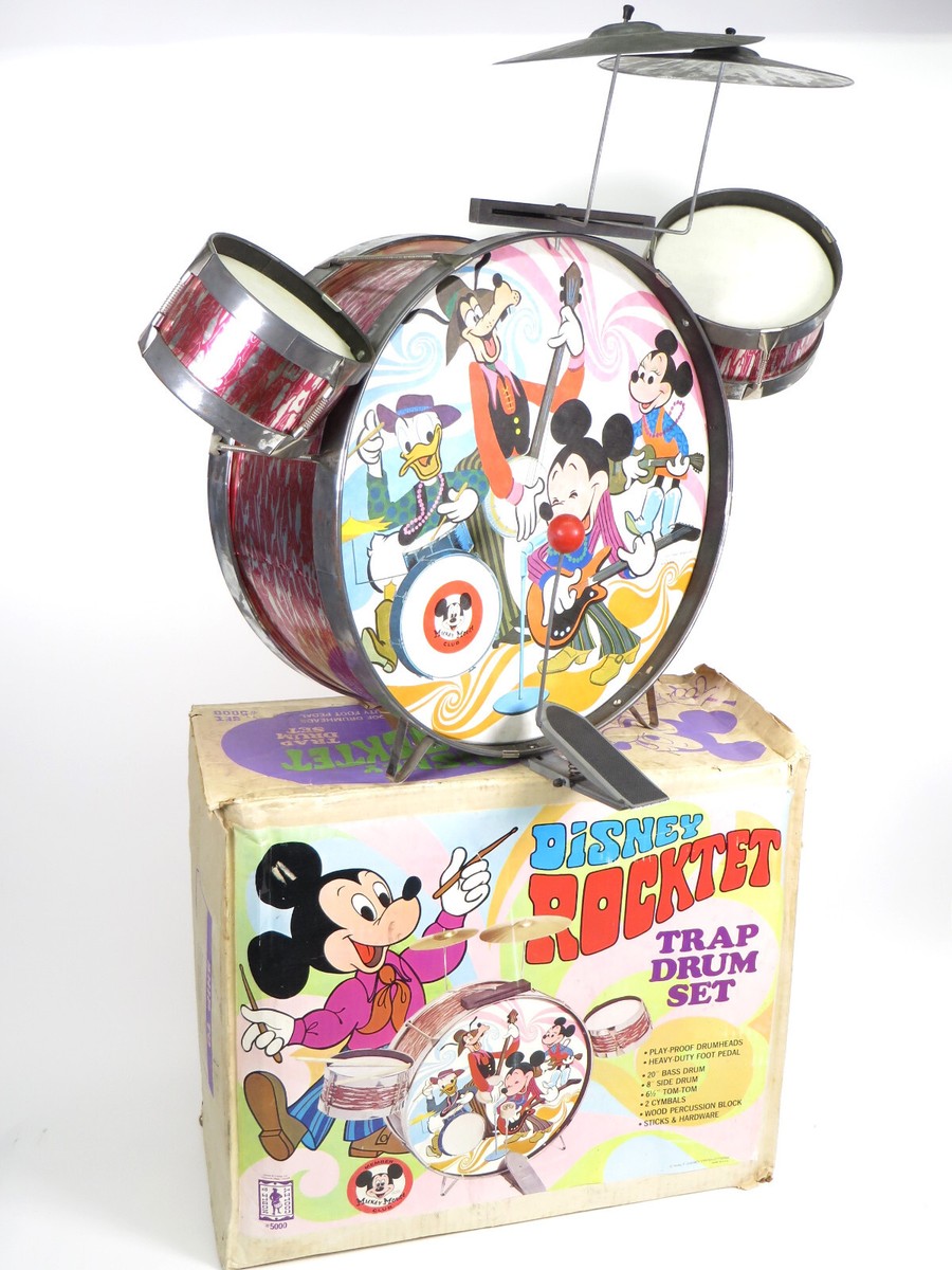 Vintage Mickey Mouse Club Disney Rocktet Drum Set #5000 Noble