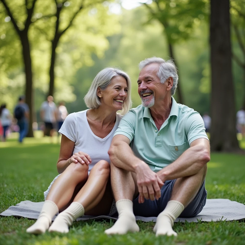 Calcetines de mujer diabéticos con patrón de algodón cuarto 4 pares grandes 10-12 marrón beige crudo Foto 3 de 4