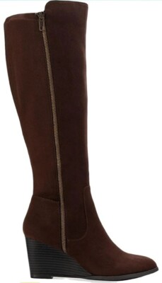 Style & Co Womens 7.5 M Brown Knee High Wedge Boots Microfiber zipper Boots | eBay Style & Co Womens 7.5 M Brown Knee High Wedge Boots Microfiber zipper Boots | eBay