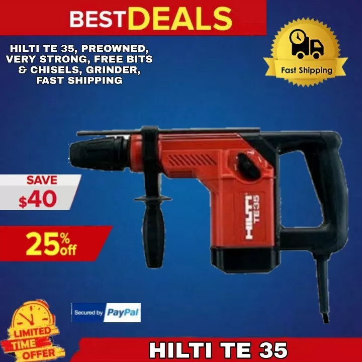 HILTI TE 35 PREOWNED VERY STRONG FREE BITS CHISELS GRINDER