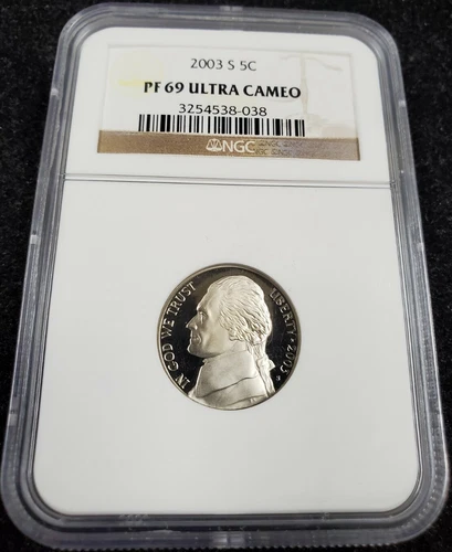 2003-S Proof 5c Jefferson Nickel- PF69 Ultra Cameo-NGC Brown Label 