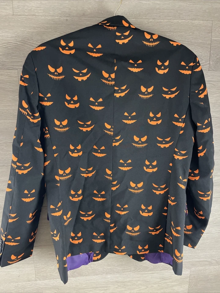 OppoSuits Black-O Jack-O Linterna Halloween Traje Caras de calabaza Para hombres 42 Foto 2 de 4
