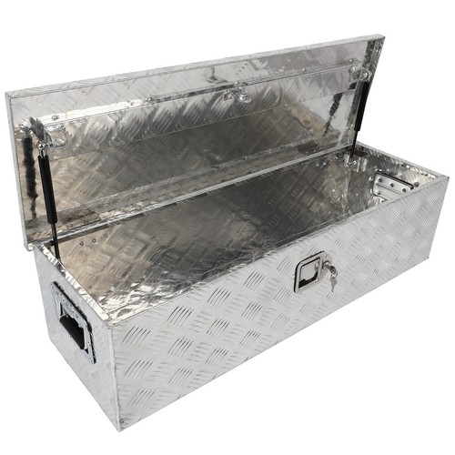 39"X13"X10" BLACK ALUMINUM PICKUP TRUCK TRUNK BED TOOL BOX TRAILER STORAGE - Picture 7 of 11
