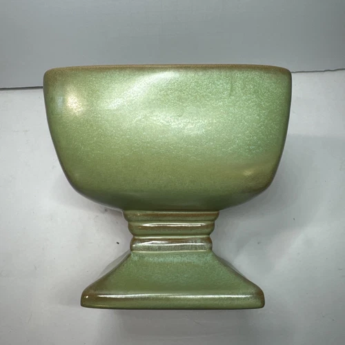 Frankoma Footed Pedestal Planter 6” Green-Brown Excellent Condition