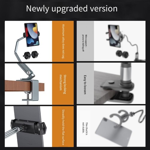 Adjustable Aluminum Tablet Stand 360 Degree Rotation with Silicone Protection - Afbeelding 2 van 14