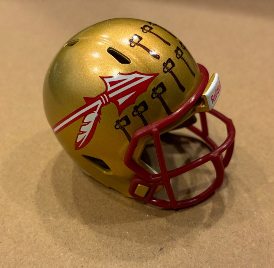 Florida State Seminoles Riddell pocket pro helmet custom award decals tomahawks