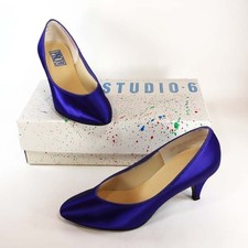 Satin Royal Blue Dyeable Shoes from Studio 6 Made in USA by Kenny Shoes