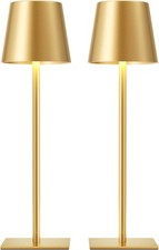Gold Cordless Rechargeable Table Lamp 2 Pack Portable Desk Lamp W/ 5000mAh