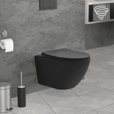 LUXEBATH Tornadospülung Wand Hänge WC Spülrandloses Toilette Deckel lang Softclose