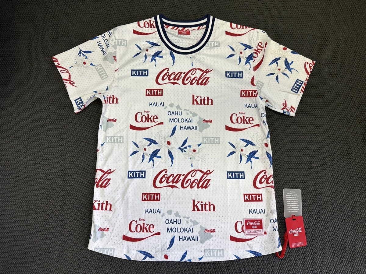 Kith x Coca Cola x Mitchell & Ness Hawaii Map Jersey Size M White 