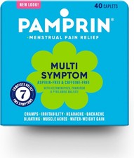 Multi-Symptom Menstrual Relief with Acetaminophen for Cramps Bloating Pain 40 Ct