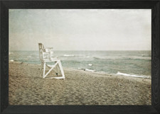 Sedia bagnino di ispirazione vintage su cornice poster arte da parete quadro stampa tela