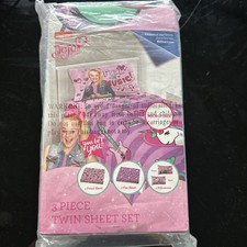 Jojo Siwa 3-piece Twin Sheet Set Nickelodeon Bedding New