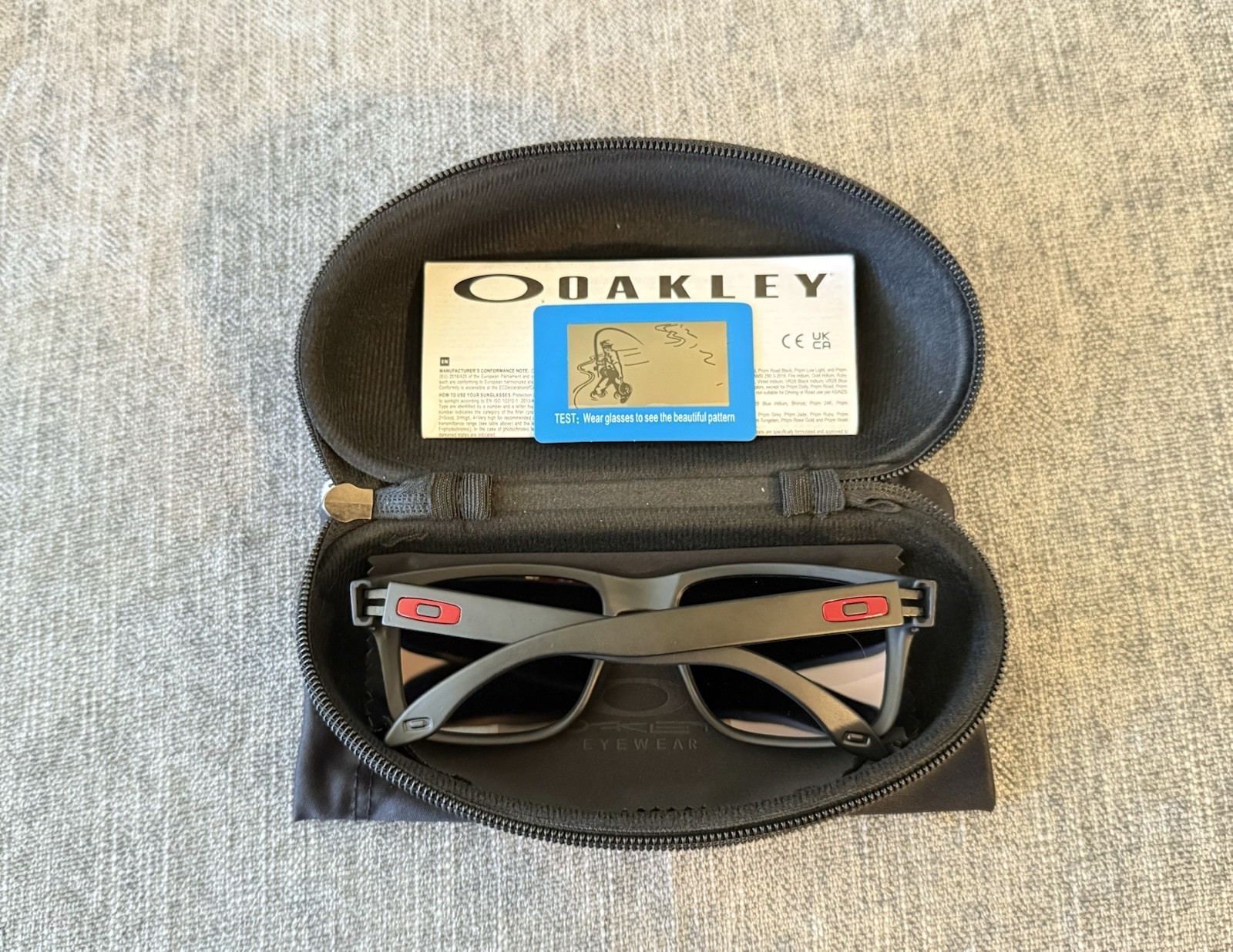 Oakley Holbrook Polarized Sunglasses Red Lens Black Frame OO9102 5