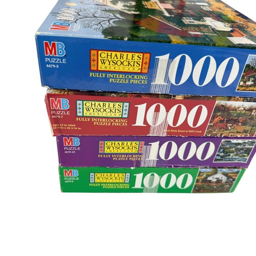 Lot 4 Milton Bradley Wysocki 1000 Pcs Vtg Catchin Bugs Birdies Puzzles As Is - Picture 6 of 11