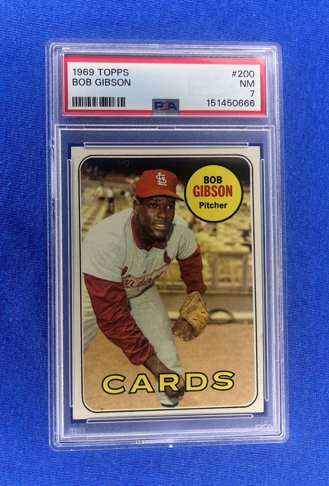 1969 Topps Bob Gibson #200 St. Louis Cardinals PSA 7