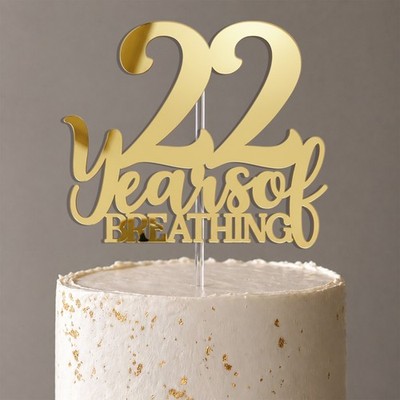 Personalisierter Tortenaufleger Years of Breathing Geburtstag Acryl 3 mm - 6'' & 5,1''