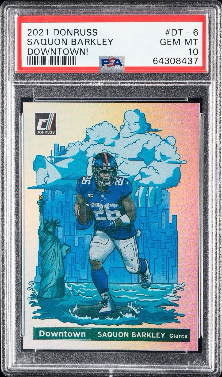 Panini 2021 Donruss Downtown #DT-6 Saquon Barkley New York Giants PSA 10