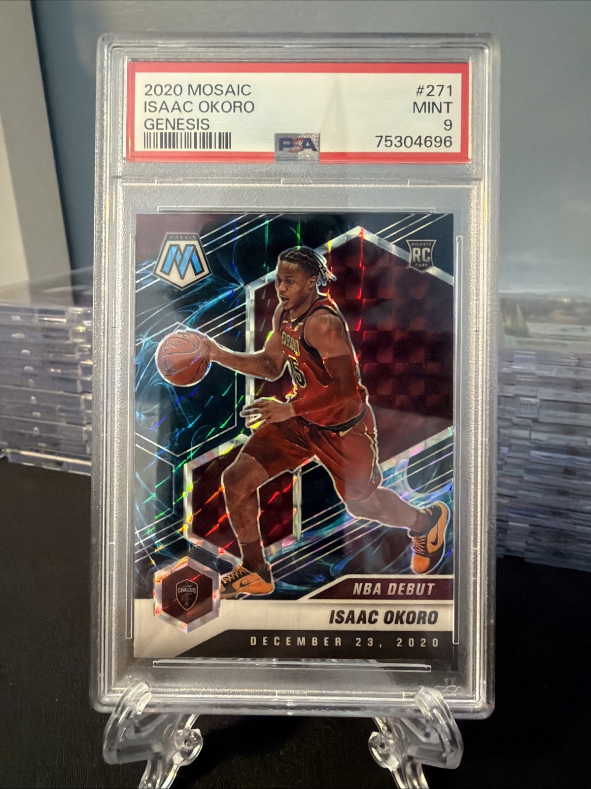 2020-21 Panini Mosaic - NBA Debut Isaac Okoro #271 Genesis Mosaic Prizm PSA 9